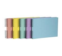 Exacompta - Réf. 16540E - Carton de 6 albums photos à spirales AQUAREL 50 Pages Noires - 150 photos - Format 32 X 22 cm - Couverture en carte lustrée de couleurs bleu,corail,jaune,mauve,vert
