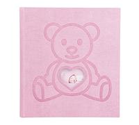 Exacompta - Réf. 16566E - Album photos livre TEDDY OURS - 300 photos 10 x 15 cm - 60 pages blanches avec feuillets cristal - format 29 x 32 cm - couverture en papier texturé rose - effet bi-matière