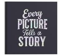 Exacompta - Réf. 16592E - Album photos livre LETTRES - 30 pages noires - 60 photos - format 25 x 25 cm - couverture en papier pelliculé brillant effet similicuir - Bleu