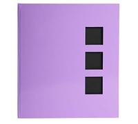 Exacompta - Réf. 16667E - Album Photos Livre AQUAREL 60 Pages Noires - 300 photos - Format 29 x 32 cm - Couverture papier pelliculage brillant mauve - Fenêtre dans la couverture