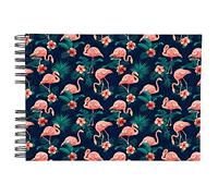 Exacompta - Réf. 16703E - Album photos à spirales FLAMINGO - 150 photos - 50 pages blanches - format 32x22 cm - couverture recouverte d'un pelliculage brillant - imprimé flamands roses - certifié FSC®