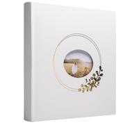 Exacompta - Réf. 16732E - Album photos livre Ringflower blanc - 300 photos - 60 pages blanches - format 29 x 32 cm - couverture avec papier effet PU et fenêtre de personnalisation