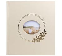 Exacompta - Réf. 16733E - Album photos livre Ringflower Latté - 300 photos - 60 pages blanches - format 29 x 32 cm - couverture avec papier effet PU et fenêtre de personnalisation