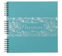 Exacompta - Réf. 16791E - Album photos à spirales TITANE - 60 pages noires - 360 photos - format 32 x 32 cm - couverture en papier pelliculé soft touch - Titane Turquoise