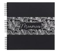 Exacompta - Réf. 16793E - Album photos à spirales TITANE - 60 pages noires - 360 photos - format 32 x 32 cm - couverture en papier pelliculé soft touch - Titane Noir