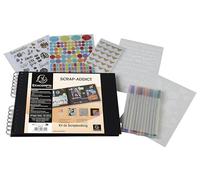 Album de scrapbooking - 32x22cm - Noir - Inclus stickers, feutres, pochoirs, coins photos - Exacompta