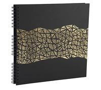Exacompta - Réf. 16981E - Album photos à spirales ARAMY - 360 photos - 60 pages noires - format 32 x 32 cm - couverture papier effet textile noir - marquage or - certifié FSC®
