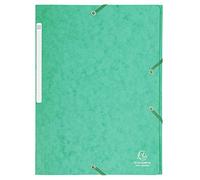 Exacompta - Réf. 17103H - Carton de 25 chemises à élastiques - pochettes 3 rabats Maxi capacity - en carte lustrée - dimensions 24 x 32 cm pour documents au format A4 - couleur vert