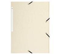 Exacompta - Réf. 17104H - Carton de 25 chemises à élastiques - pochettes 3 rabats Maxi capacity - en carte lustrée - dimensions 24 x 32 cm pour documents au format A4 - couleur ivoire