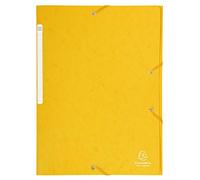Exacompta - Réf. 17106H - Carton de 25 chemises à élastiques - pochettes 3 rabats Maxi capacity - en carte lustrée - dimensions 24 x 32 cm pour documents au format A4 - couleur jaune