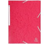 Exacompta - Ref. 17109h - Carton De 25 Chemises A Elastiques - Pochettes 3 Rabats Maxi Capacity - En Carte Lustree - Dimensions 24 X 32 Cm Pour Documents Au Format A4 - Couleur Rouge