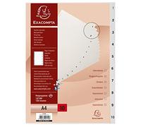 EXACOMPTA Intercalaires imprimés numériques PP gris recyclé - 10 positions - A4 - Gris