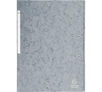 Exacompta – Chemise à élastiques 17110H – 3 rabats maxi, carte lustrée 24x32 cm A4, gris