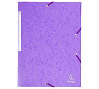 Exacompta - Réf. 17115H - Carton de 25 chemises à élastiques - pochettes 3 rabats Maxi capacity - en carte lustrée - dimensions 24 x 32 cm pour documents au format A4 - couleur violet