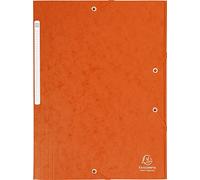 Cartorel chemise 3 rabats et élastique monobloc , carte lustrée 5 10e orange, élastique fixé devant exacompta 17117h G