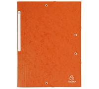 Exacompta Chemise 3 rabats à élastiques Maxi capacity en carte lustrée 425 g/m² - Capacité 300 feuilles - Orange