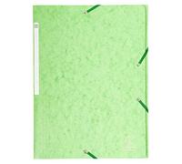 Exacompta - Réf. 17122H - Carton de 25 chemises à élastiques - pochettes 3 rabats Maxi capacity - en carte lustrée - dimensions 24 x 32 cm pour documents au format A4 - couleur tilleul