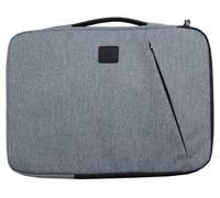 Exacompta - Réf. 17124E - 1 Housse ordinateur Business compatible avec PC de 13-14 pouces - poignée rétractable - petite poche à l'avant - fermeture zippée sur 2 côtés - en tissu recyclé - gris