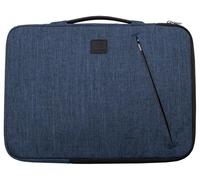 Exacompta - Réf. 17142E - 1 Housse ordinateur Business compatible avec PC de 15-16 pouces - poignée rétractable - petite poche à l'avant - fermeture zippée sur 2 côtés - en tissu recyclé - bleu
