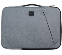 Exacompta - Réf. 17144E - 1 Housse ordinateur Business compatible avec PC de 15-16 pouces - poignée rétractable - petite poche à l'avant - fermeture zippée sur 2 côtés - en tissu recyclé - gris