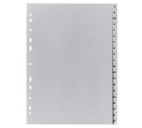 Exacompta - Réf 1720B - Intercalaires en polypropylène gris - 20 touches imprimées - alphabet allemand - adapté pour un classement de documents au format A4 - polypropylène recyclé