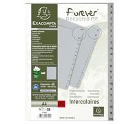 Exacompta - Réf. 1720E - Carton de 20 Intercalaires gris en polypropylène recyclé avec 20 onglets imprimés alphabétiques de A à Z - Format à classer A4 - Dim 22,5 x 29,7 cm - certifiés Ange Bleu