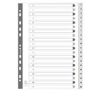 EXACOMPTA Intercalaires imprimés numériques PP gris recyclé 20 positions - A4 - Gris