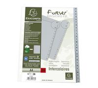 Exacompta - Réf. 1726E - Carton de 20 Intercalaires gris en polypropylène recyclé avec 26 onglets imprimés alphabétiques de A à Z - Format à classer A4 - Dim 22,5 x 29,7 cm - certifiés Ange Bleu