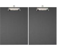 Exacompta - Ref. 17291E - Porte-bloc à pince en carton rembordé papier enduit avec pince et système d'accroche mural - Dimensions : 23 x 32 cm pour document au format A4 - couleur noir (Lot de 2)