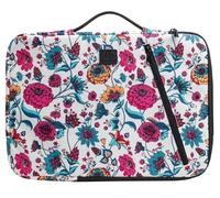 Exacompta - Réf. 17314E - 1 Housse ordinateur compatible avec PC de 15-16 pouces - poignée rétractable - petite poche à l'avant - fermeture zippée sur 2 côtés - en tissu recyclé - Paisley