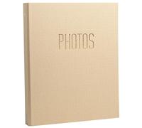 Exacompta - Réf. 17602E - Album photo classeur Office By Me - 120 photos - 60 pages noires - format 32 x 26 cm - couverture en papier texturé avec reflets brillants - marquage or - couleur beige