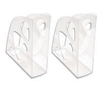 Exacompta - Réf. 18123D - Porte revue ECOMAG - Dimensions 24,8 x 7,7 x 25,7 cm - Classeurs à revues pour documents au format A4 et A4 maxi - Couleur Cristal (Lot de 2)