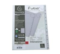 Exacompta - Réf. 1812E - Carton de 10 Intercalaires gris en polypropylène recyclé avec 12 onglets imprimés mensuel de Janvier à Décembre - Format à classer A4 - Dim 22,5x29,7 cm - certifiés Ange Bleu