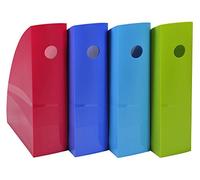 Exacompta - Réf. 1821928SETD - Lot de 4 porte-revues MAG-CUBE 1928, pour rangement documents A4 et A4+, catalogues, magazines - Dimensions : Prof 34,5 x larg 27,5 x Haut 33 cm - 4 couleurs assorties