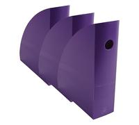 Exacompta - Réf. 18220D - 1 porte revues MAG CUBE - Dimensions 26,6 x 8,2 x 30,5 cm - Pour documents au format A4 et A4 maxi - Garantie 25 ans - Couleur Violet Opaque (Lot de 3)
