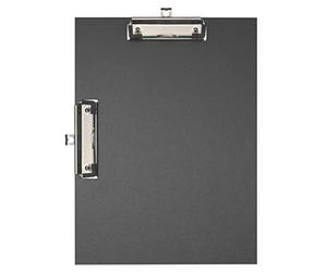 Exacompta - Réf. 18271E - Porte-bloc double pince - Système d'accroche mural pour utilisation horizontale et verticale - Dimensions : 23 x 32 cm pour documents A4 - Couleur Noire