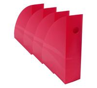 Exacompta - Réf. 18284D - 1 porte revues MAG CUBE - Dimensions 26,6 x 8,2 x 30,5 cm - Pour documents au format A4 et A4 maxi - Garantie 25 ans - Couleur Framboise Opaque (Lot de 4)