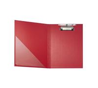 Exacompta - Réf. 18295E - Porte-bloc à pince avec rabat - Support pour stylo - Pochette plastique en angle - Dimensions : 23 x 32 cm pour document format A4 - Coloris rouge