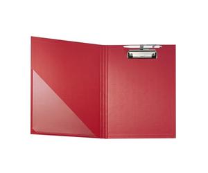 Exacompta - Réf. 18295E - Porte-bloc à pince avec rabat - Support pour stylo - Pochette plastique en angle - Dimensions : 23 x 32 cm pour document format A4 - Coloris rouge