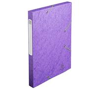 Exacompta Réf. 18515H - 1 boîte de classement avec élastiques CARTOBOX - Livrée à plat - Dos de 2,5 cm - Carte lustrée 5/10ème - 400g/m² - Dimensions 25x33cm - Format à classer A4 - Coloris violet