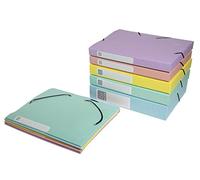Exacompta - Réf. 18560E - Boite de classement avec élastiques CARTOBOX - livrée à plat - dos de 2,5 cm - en carte lustrée Aquarel - dimensions 25 x 33 cm - pour A4 - Couleur aléatoire
