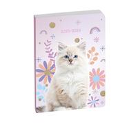 Exacompta - Réf. 1877824E - 1 Agenda Forum Animaux Chat Blanc12 x 17 cm Journalier Août 2025 à Juillet 2026 - Visuel chat