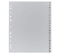 Exacompta - Réf 1920B - Intercalaires en polypropylène gris - 20 touches imprimées - alphabet allemand - adapté pour un classement de documents au format A4 Maxi - polypropylène recyclé