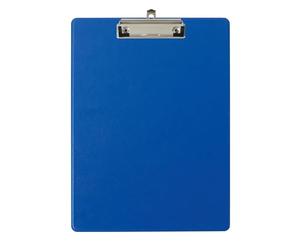 Exacompta - Réf. 19292E - Carton de 10 porte-blocs à pince avec pochette plastique sur le dos - Système d'accroche mural - Dimensions : 23 cm x 32 cm pour document format A4 - Bleu