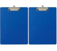 Exacompta - Réf. 19292E - Porte-bloc à pince avec pochette plastique sur le dos - Système d'accroche mural - Dimensions : 23 cm x 32 cm pour document format A4 - Coloris bleu (Lot de 2)