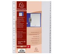 Exacompta - Réf. 1931E - Intercalaires gris en polypropylène recy vec 31 ong