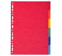 Exacompta - Réf. 2006E - Carton de 50 Intercalaires en carte coloris vifs recyclée 220g/m2 avec 6 onglets neutres - Format à classer A4 - Dimensions 22,5 x 29,7 cm