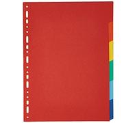 Intercalaire A4 en carte colorée Exacompta 6 onglets neutres - Coloris assortis - 1 jeu