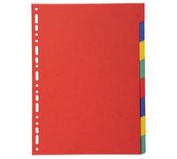 Exacompta - Réf. 2008E - Intercalaires en carte coloris vifs recyclée 220g/m2 avec 8 onglets neutres - Format à classer A4 - Dimensions 22,5 x 29,7 cm