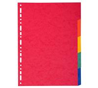 Exacompta - Réf. 2105E - Intercalaires en carte coloris vifs recy 220g/m2 avec 5 onglets neutres - Format à classer A4 maxi - Dimensions 24,5 x 29,7 cm